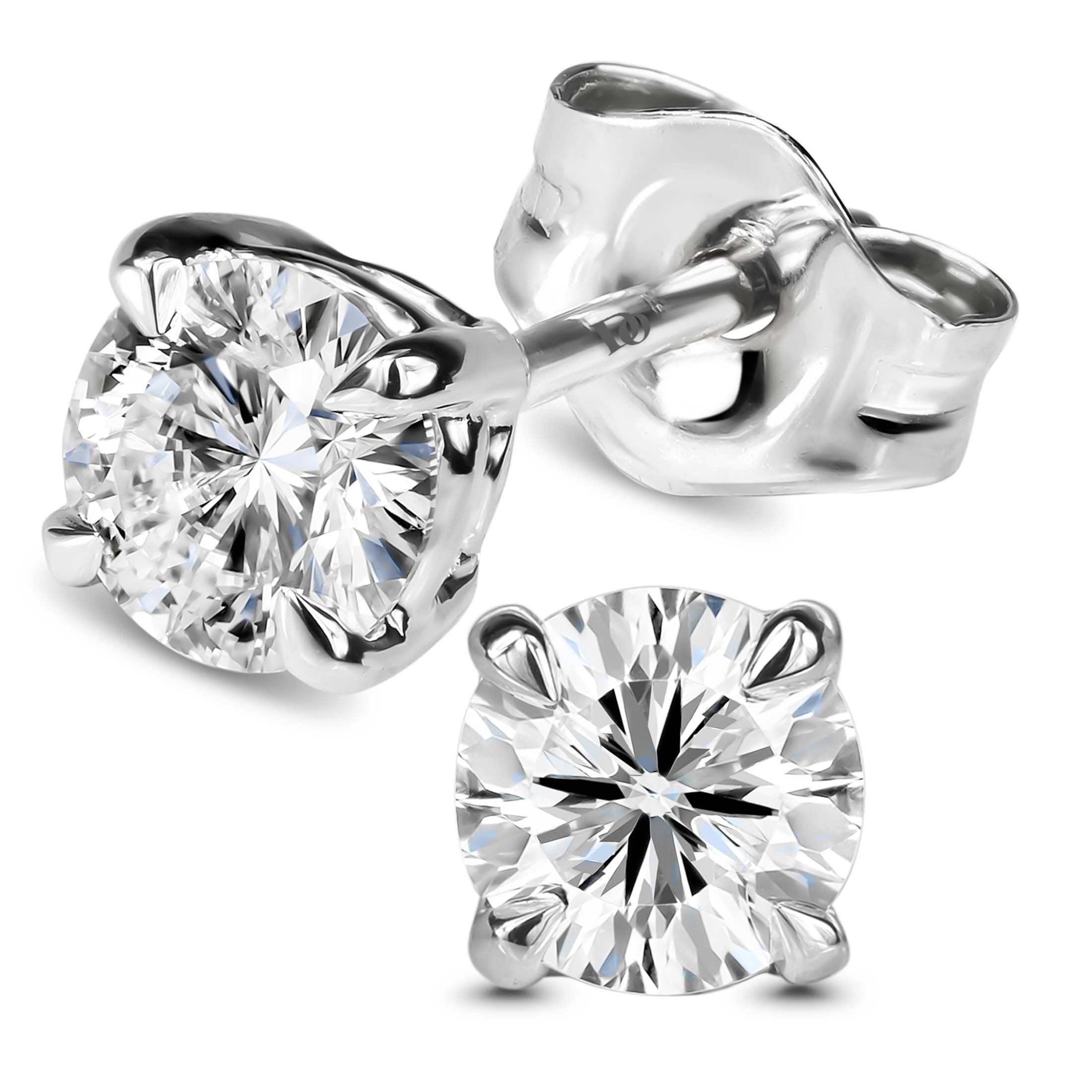 Zales 1/ CT. T.w. Certified Princess-Cut Lab-Created Diamond Solitaire Stud  Earrings in 14K White Gold (F/Si2 | CoolSprings Galleria